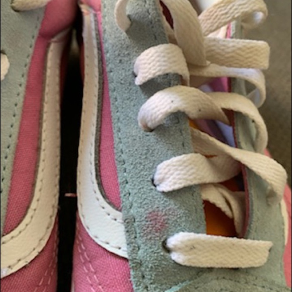 Vans old school color block pink orange light blue skate shoes. Size 7 junior - Picture 6 of 8